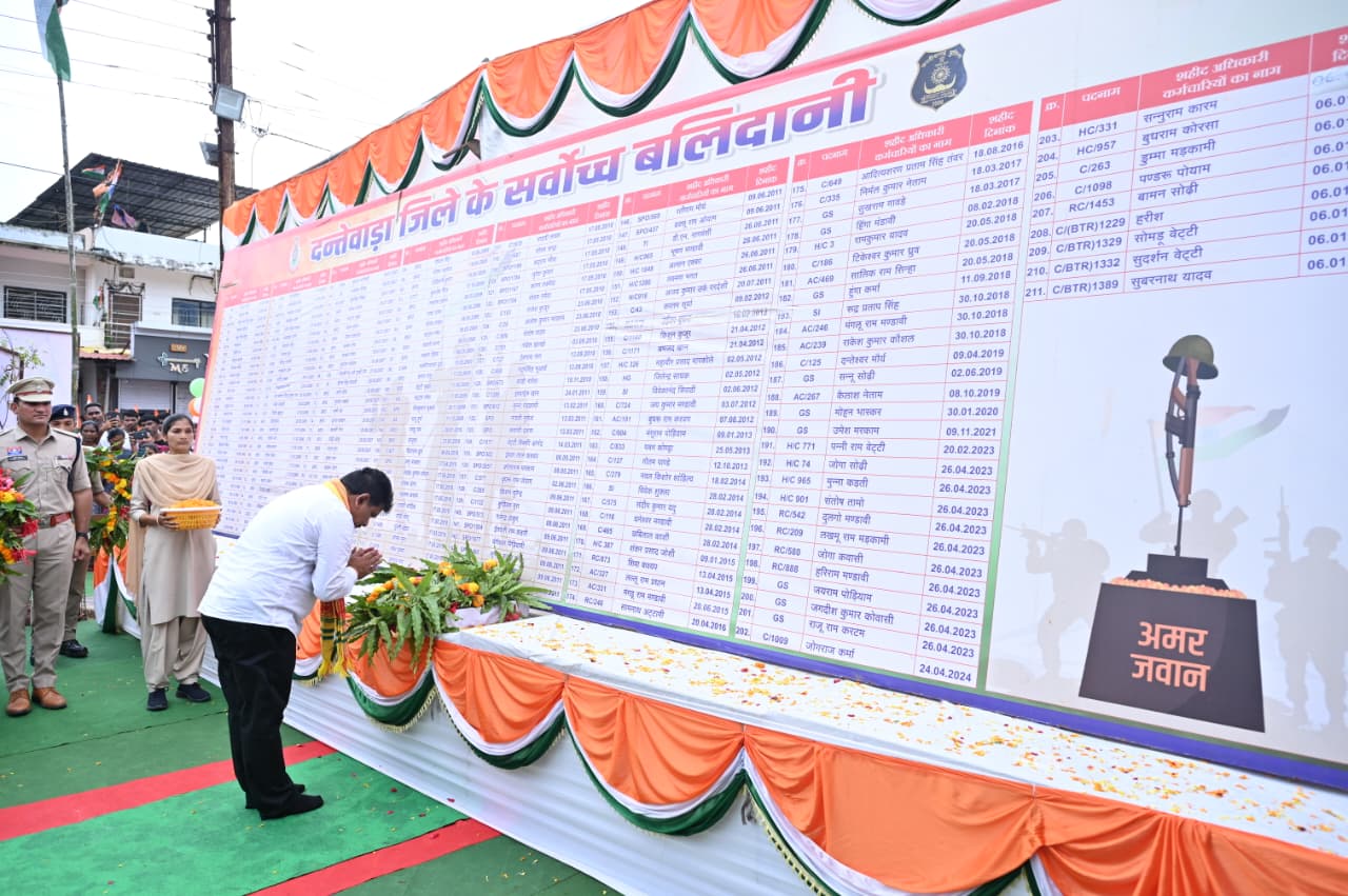 रायपुर : श्यामगिरी में शहीद पूर्व विधायक स्व. श्री भीमा मंडावी को उप मुख्यमंत्री श्री विजय शर्मा और वन मंत्री श्री केदार कश्यप ने दी श्रद्धांजलि